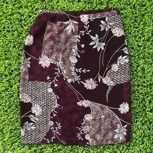 purple and burgundy floral knee length skirt!